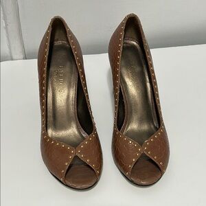 TALBOTS Brown Peep-Toe Heels